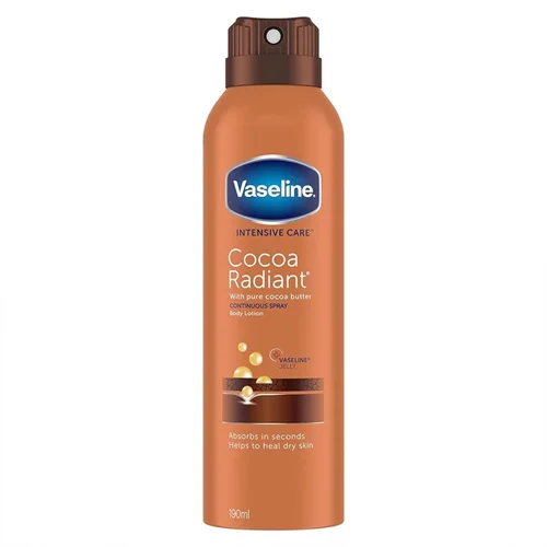 اسپری لوسیون بدن کره کاکائو وازلین Vaseline Intensive Care Cocoa Radiant Moisturizer Spray