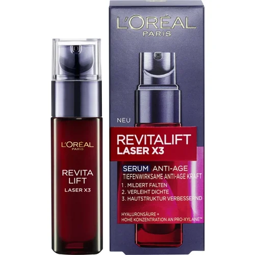 سرم ضدچروک، بازسازیکننده و لیفت صورت رویتالیفت لیزر لورآل پاریس L'Oréal Paris Revitalift Laser X3 Serum